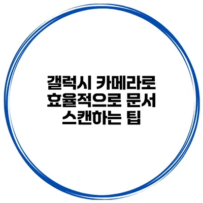 갤럭시 카메라로 효율적으로 문서 스캔하는 팁