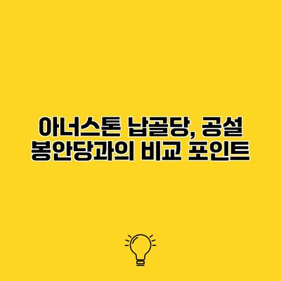아너스톤 납골당, 공설 봉안당과의 비교 포인트