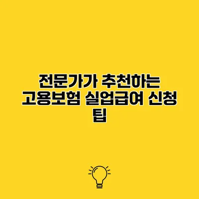 전문가가 추천하는 고용보험 실업급여 신청 팁
