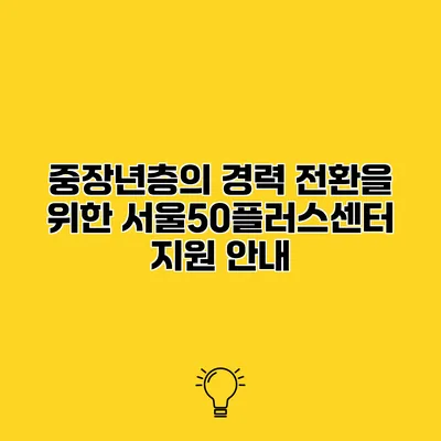 중장년층의 경력 전환을 위한 서울50플러스센터 지원 안내