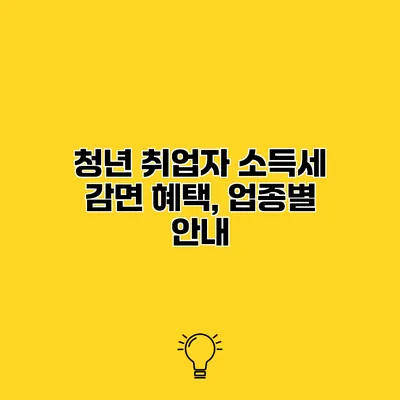 청년 취업자 소득세 감면 혜택, 업종별 안내